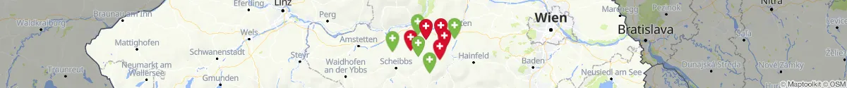 Kartenansicht für Apotheken-Notdienste in der Nähe von Kilb (Melk, Niederösterreich)